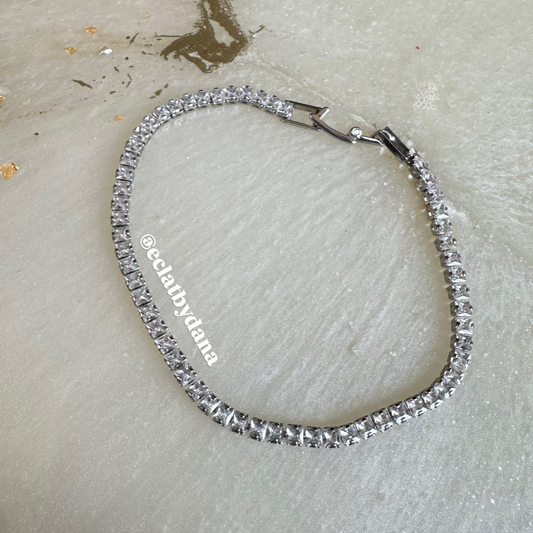 Silver Zircon Tennis Bracelet