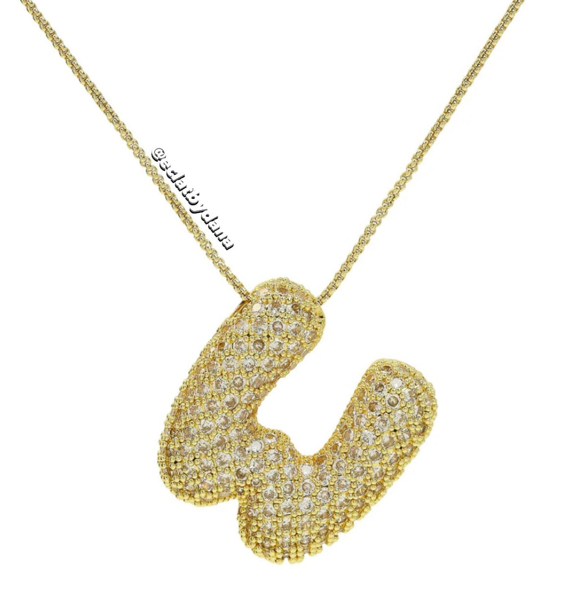 Jumbo bubble letter necklace