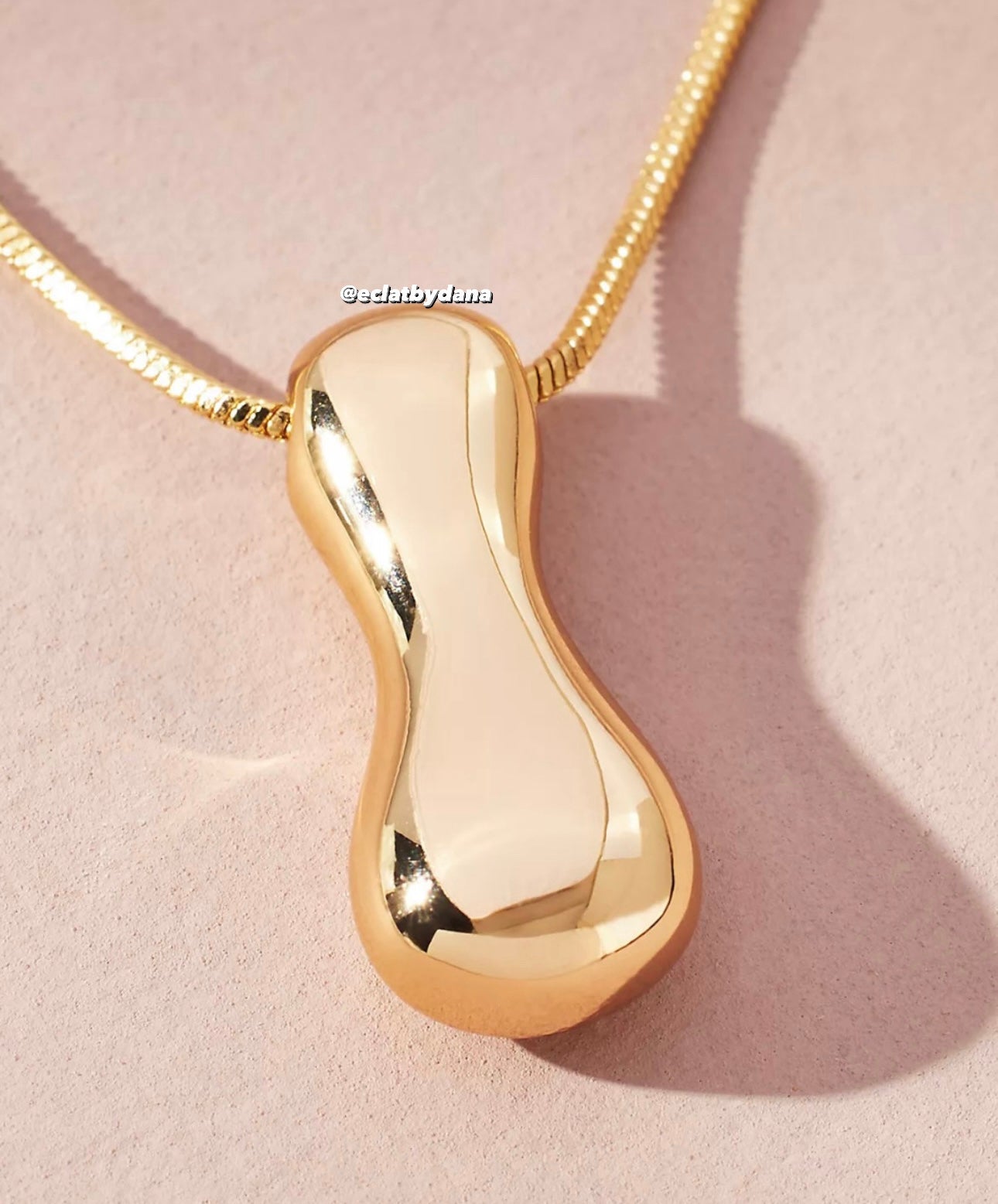 Gold Bubble Letter Necklace