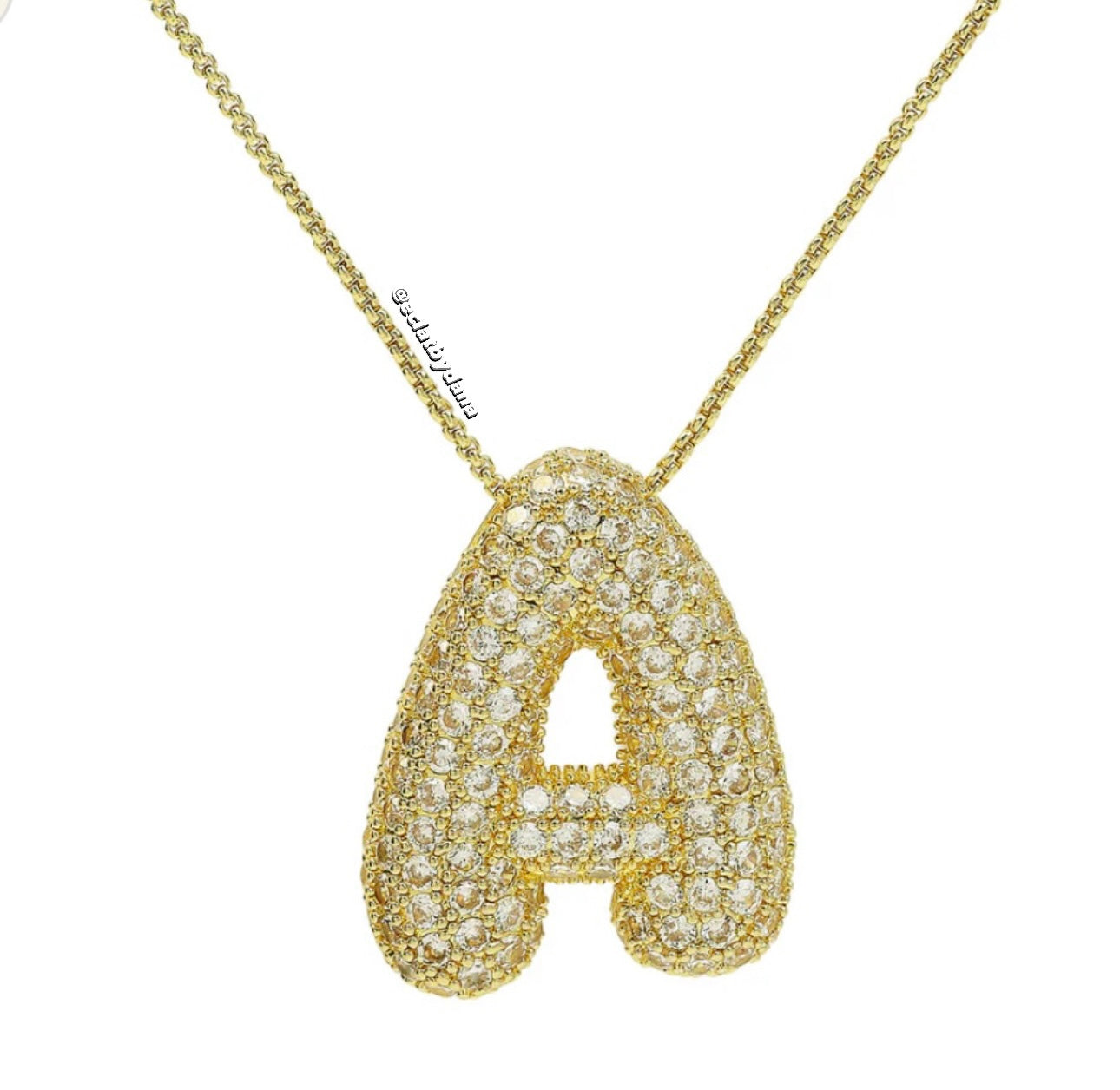 Jumbo bubble letter necklace