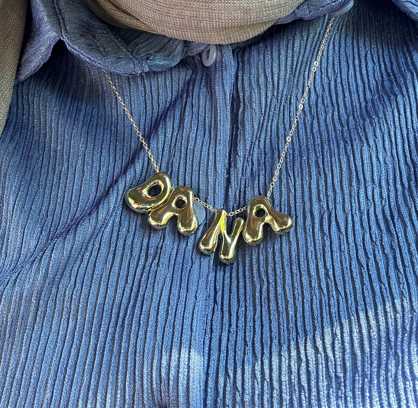 Full Name Bubble Necklace - Medium Letters