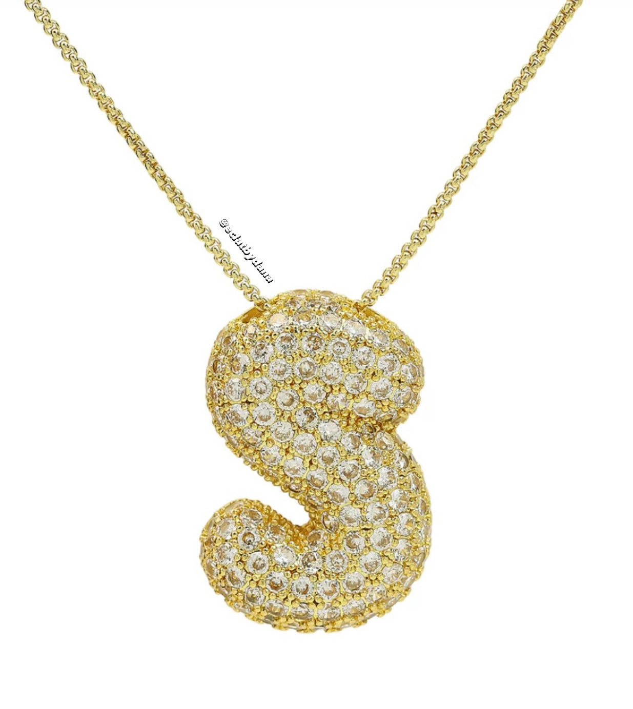 Jumbo bubble letter necklace