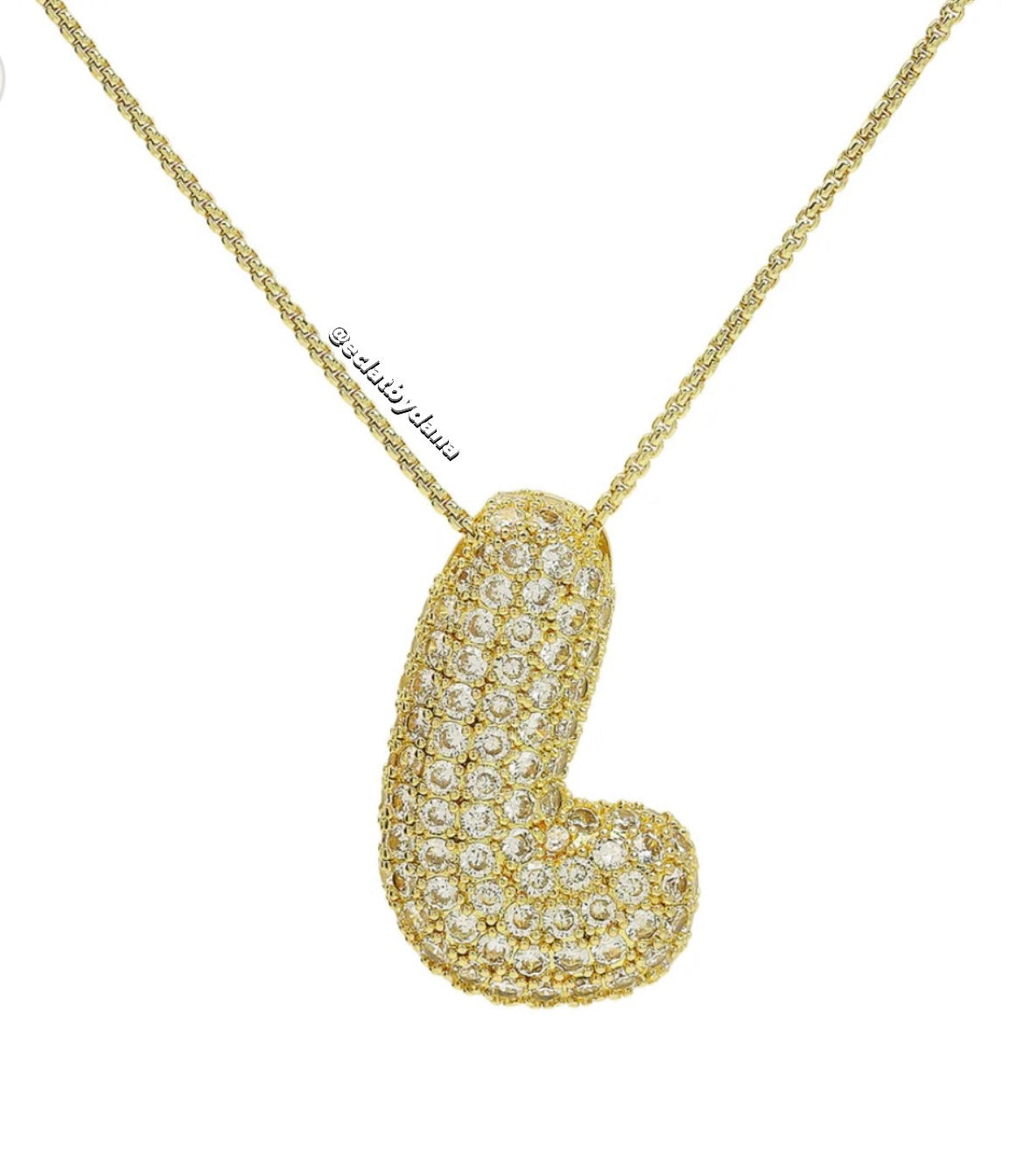 Jumbo bubble letter necklace