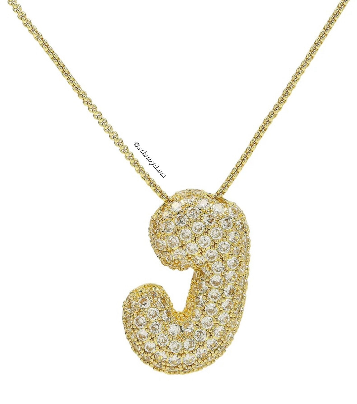 Jumbo bubble letter necklace