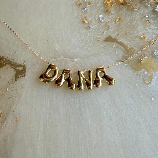 Full Name Bubble Necklace - Medium Letters